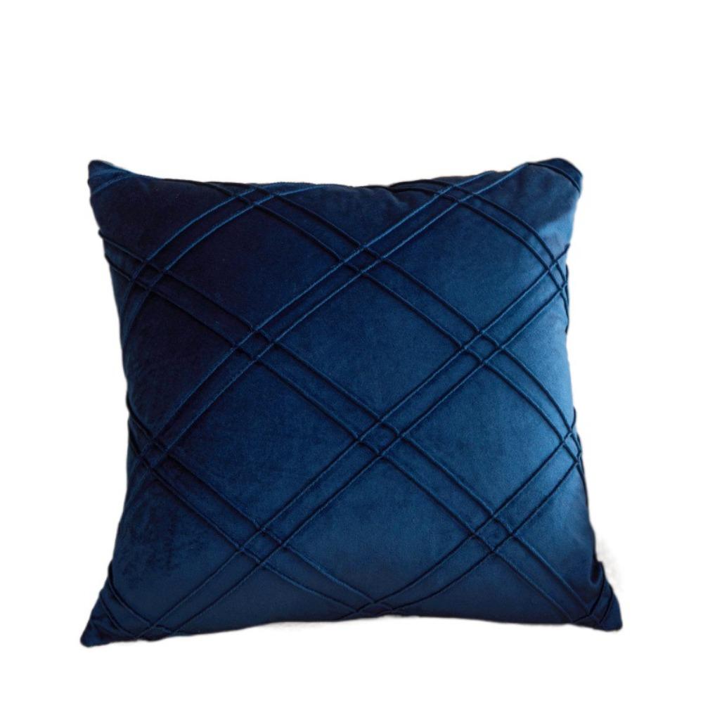 Luxury Velvet Cushion Cover Soft Throw Cushion Cover Double-line Grid Pillowcase  Bedroom