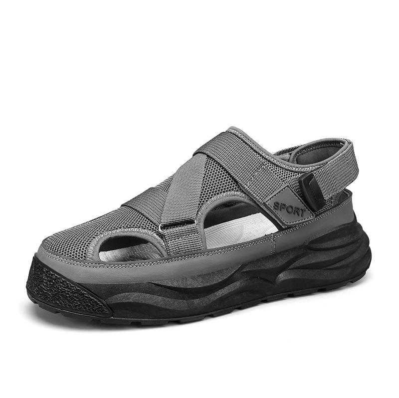 Men's Anti Slip Wear-resistant Fashionable Sports Sandals Thick Soled Breathable Mesh Perforated Shoes Men's Shoes Trendy Shoes