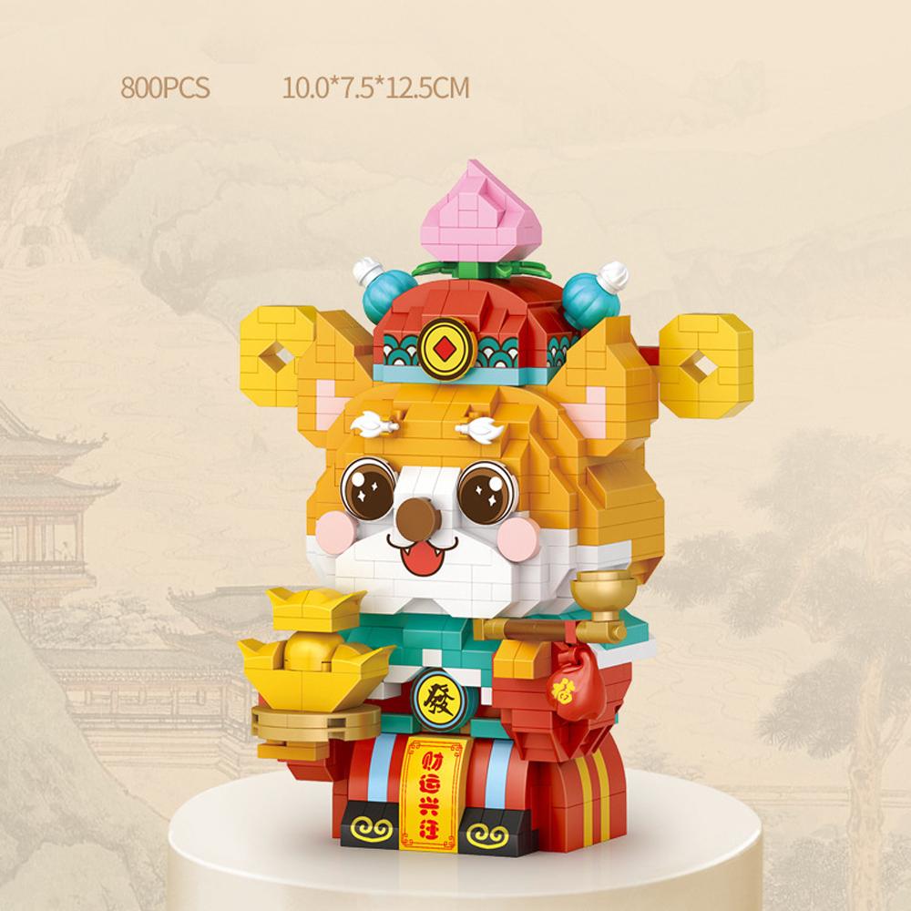 Lovely Animation Animal Figures Micro Diamond Block Build Construction Brick China Culture Doll Model Nanobricks Toys For Gifts