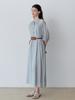 Le Studio Natural Shirred Long Dress + Belt Set (Sbl)