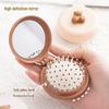 Cute Bear Folding Mirror & Air Cushion Comb - Portable Mini Massage Brush with Mirror