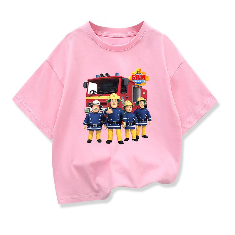 

Summer Kids Funny T-Shirt Sam Fireman Firefighting Design Super Cute Short-Sleeve Children s Top 100