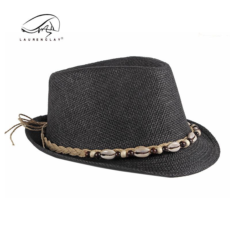 Summer sunshade sunscreen topper hat women's simple casual beach hat men's jazz hat straw woven handmade straw hat