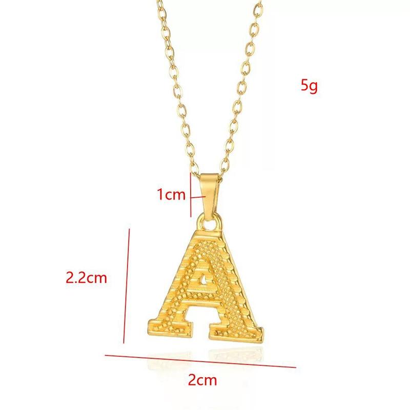 Stainless Steel Initial Necklaces For Women Men Gold Color Letter Necklace Pendant Jewelry Male Female Neck Chain Birthday Gift