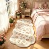 Mädchenhafter Stil Teppiche für Wohnzimmer Rosa Blumen Schlafzimmer Dekor Teppich Flauschig Weich Unregelmäßiger Nachttischteppich Zuhause Verdicken Fußmatte