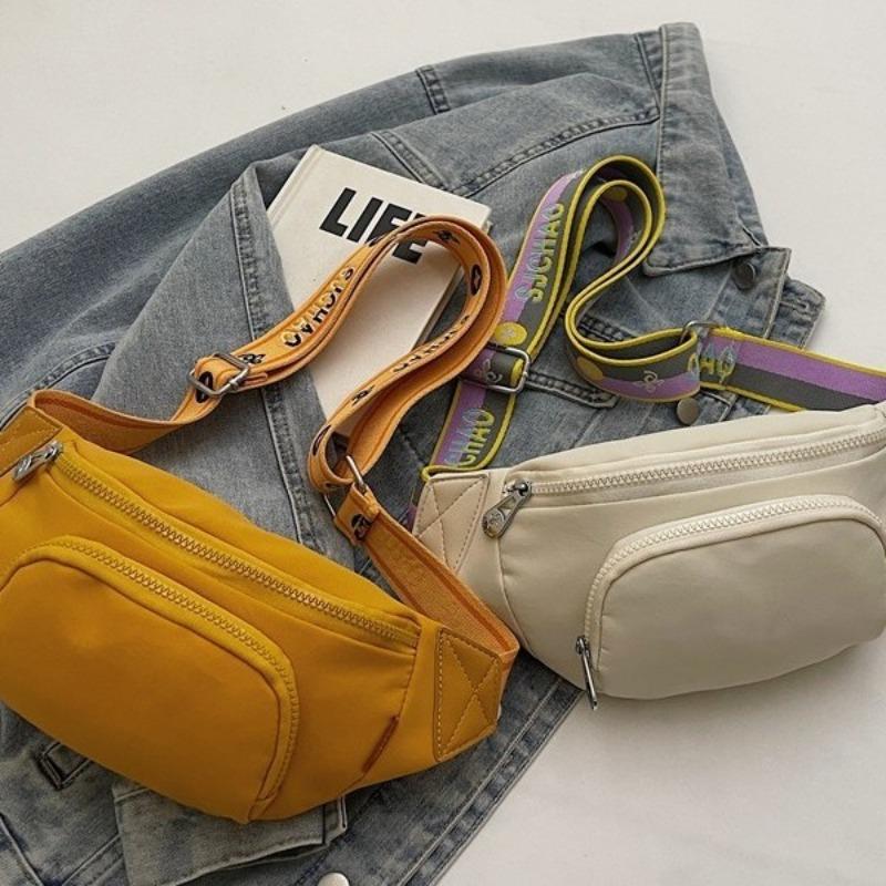 New women's breast bag sports key mobile phone storage bag fashion women's motorcycle solid color fanny pack