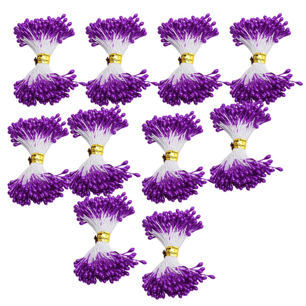 900Pcs Flower Stamen Purple Gypsum Artificial Bouquet Decor HandMade Crafts Accessories(3mm(#22) )