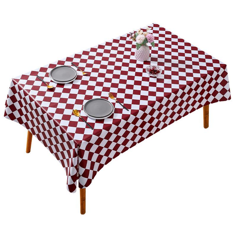 European Retro Checkerboard Tablecloth Waterproof, Oil-Proof And Anti-Scalding Wind Coffee Table Cloth Plaid Dining Table Mat