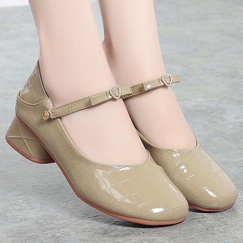Non-slip Round Toe Ladies Casual  Summer Shoes  Elegant Fashion Comfortable Soft Leather Shallow Mouth Party Shoes