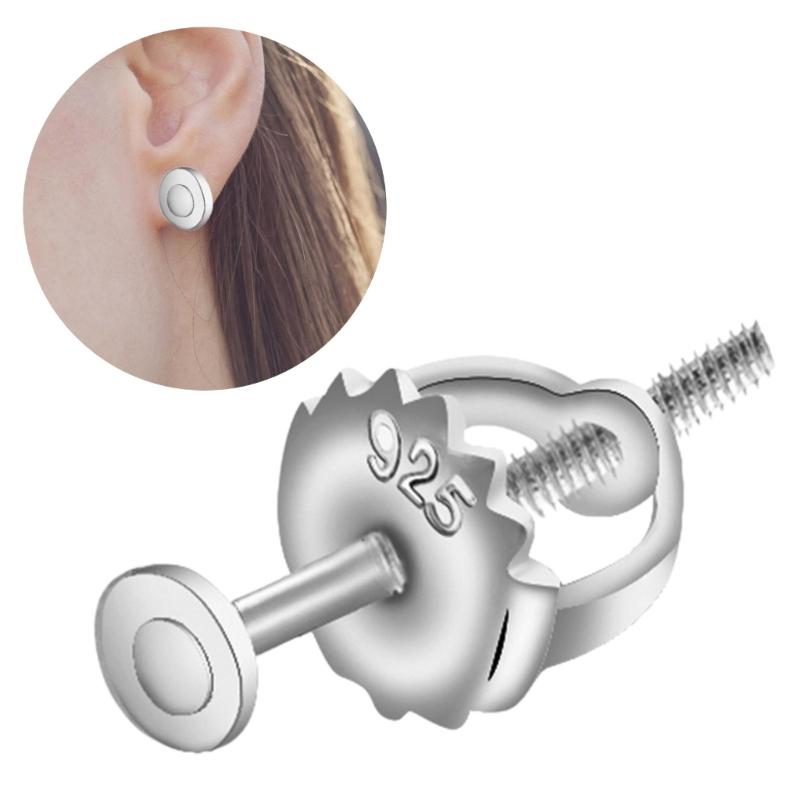 Security Screw On Earring Backs Practical Post Connector with Locking Attachments Earring Backs for Droopy Ear Studs
