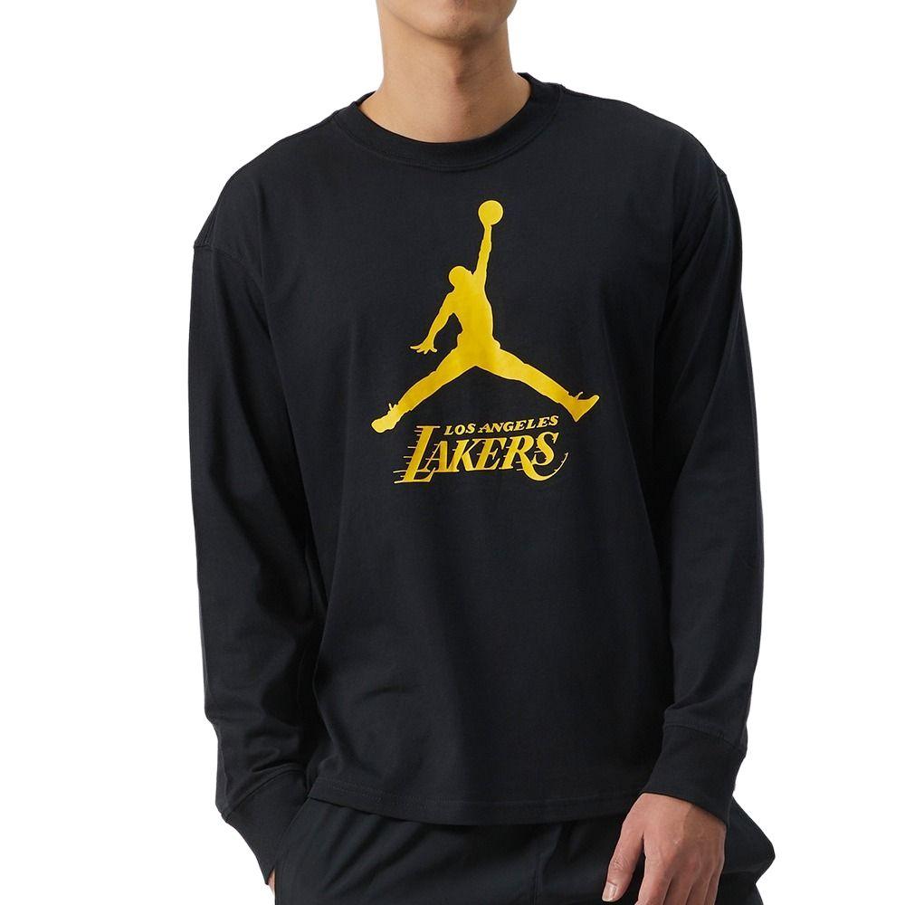 Jordan NBA Los Angeles Lakers Koszulka męska z długim rękawem z nadrukiem dużego logo, casualowa, czarna FN1269-010