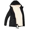 2025 Winter Women's Solid Color Hooded Parka Coat Thick Fleece Lined Cotton Jacket Outerwear