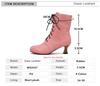 Fashion Autumn New Lace Up Ladies High Heel Shoes Strange Steampunk Boot Victorian Ankle Boots Women Pointed Toe Thick Soled Short Boots