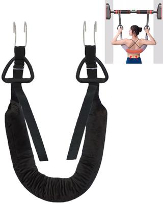 GRHONC Back Lumbar Traction Back Back Spine Arched Back Improvement Goods with Stretcher, Belt, Waist, Stretching, Pain, Stretching, (Black, Handle)