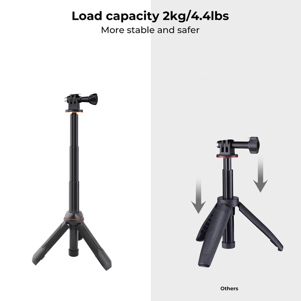 Sports Camera Extendable Selfie Stick Tripod Aluminum Alloy 32cmCelsius12.6in  . Height 2kg Load Capacity Replacement for     12C