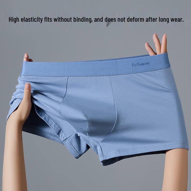 MiiOW Men's Class A Baby Cotton Antibacterial Boxer Briefs - 4-Pack