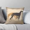 Two Greyhounds Square Pillowcase Polyester Linen Velvet Printed Zip Decor Sofa Seater Cushion Case Wholesale