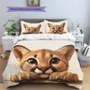 Cougar Pattern Bedding Home Decoration Birthday Gift (1 * duvet cover + 2 * pillowcase, without core)