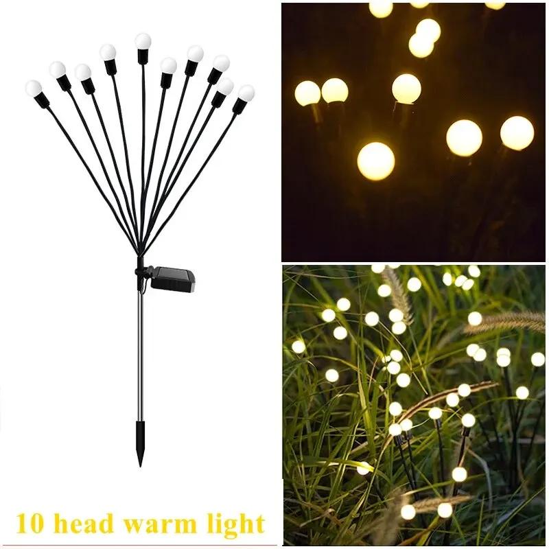 10 Solar Lawn Lights Garden Lamp, Wind-powered Led Lamp Fireflyground Plug Festival Lamp