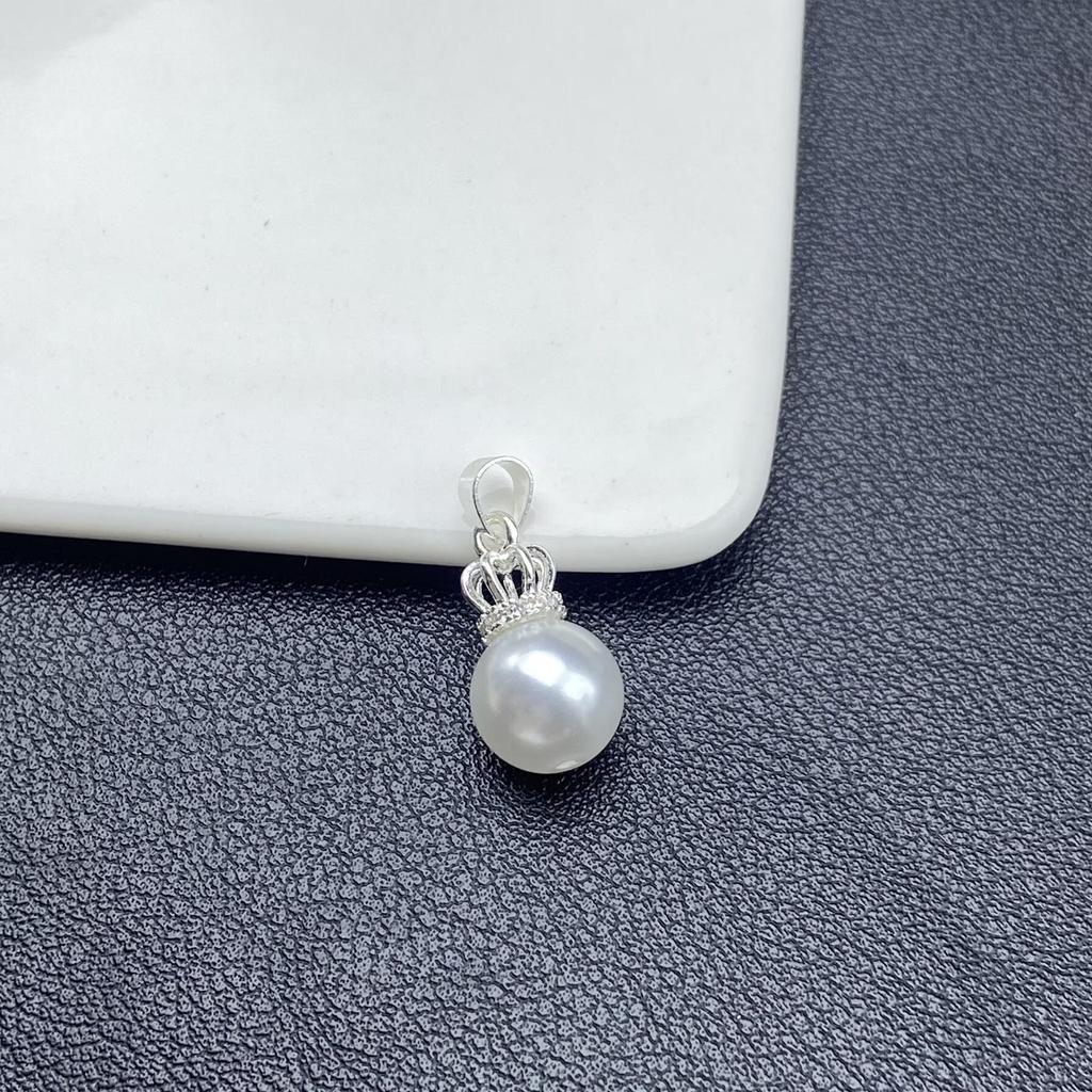 Zircon Crown Freshwater Pearl Pendant Necklace with Color-Preserving Earrings and Ear Cuffs - Fashion DIY Handmade Jewelry Accessories