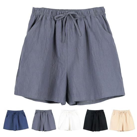 Pantaloncini da Spiaggia Vita Elastica Assorbi Sudore Traspiranti Classici Estivi Gamba Larga Corsa Casual Abbigliamento Femminile