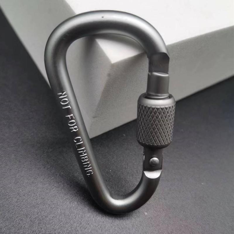 Outdoor Aluminium D-Form Verschlusskarabiner Schlüsselanhänger Rucksackclip Seilhaken für Camping Wanderausrüstung Zubehör