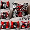 Klassische Anime Persona 5 Kissenbezug Sofakissenbezug Versteckter Knopf Strapazierfähiges Polyester Stuhlkissen