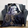 1pc rabbit moon blanket Lightweight Flannel Throw for Sofa Bed Travel Camping Livingroom Office Couch Chair