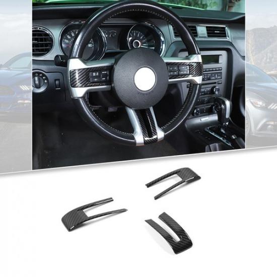 Interior Steering Wheel Molding Cover Trim for Ford Mustang 2009-13 Carbon Fiber