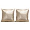 Luxurious Satin Sequin Pillow Cover 17 Inches With Handpainted Floral Design For Home Decor