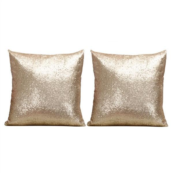 Luxurious Satin Sequin Pillow Cover 17 Inches With Handpainted Floral Design For Home Decor