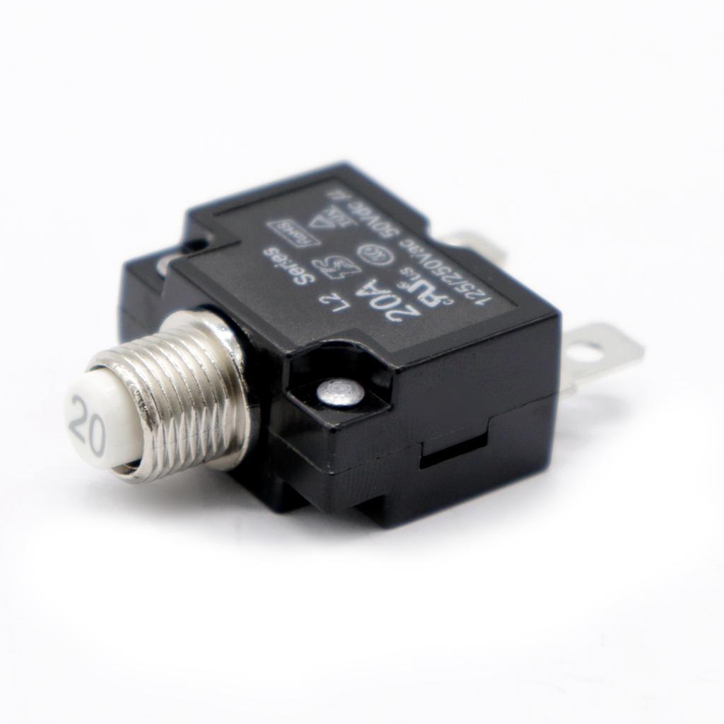 20A Thermal Reset   Overload   Circuit Breaker with Reset Button for Marine Automotive Applications