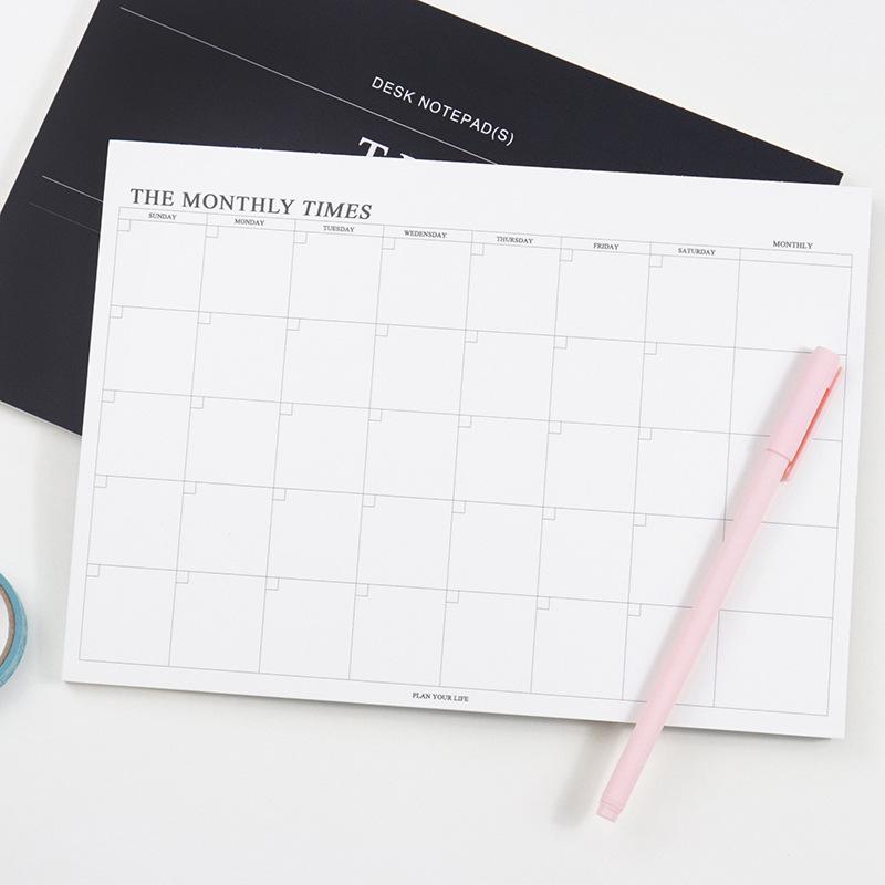Cross-border English Monthly and Weekly Planner with Tearable Sticky Notes - Large Self-Fill Notebook