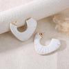 Exaggerated Retro C-Shaped Maillard Weave Stud Earrings: Light Luxury with a High-End, Sophisticated Temperament