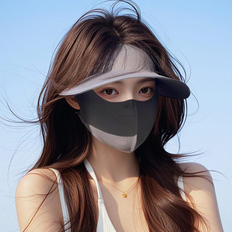 Summer Three-In-One Sunscreen Mask Detachable Full-Face Cycling Cap For Women