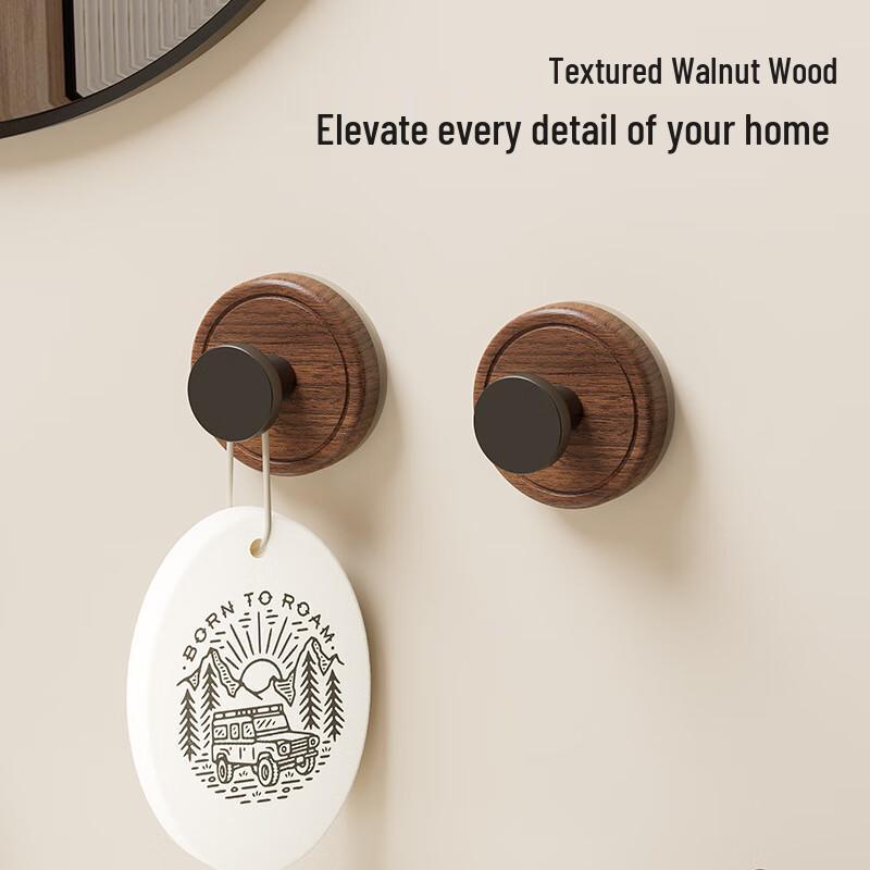 Haken mit Saugnapf aus Walnuss & ABS (3 Pack)