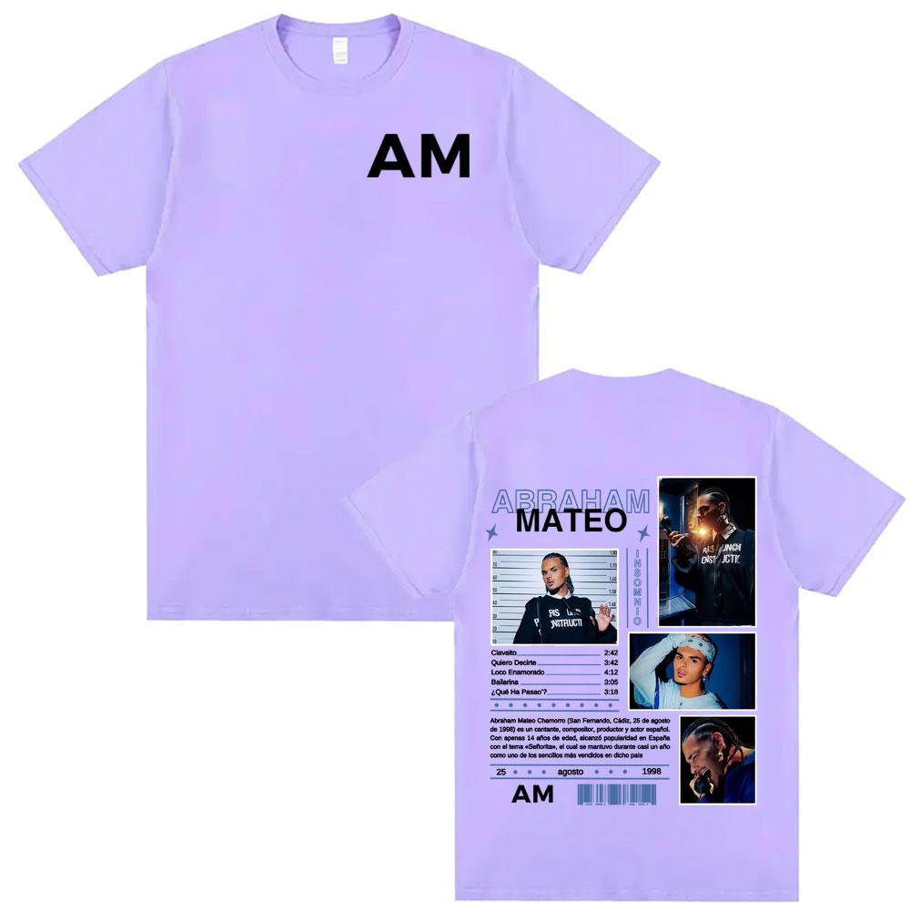 Rapper Abraham Mateo Tour 2025 Graphic Tshirt Unisex Women Clothing Hip Hop High Quality Oversized Tshirts Short Sleeve Tee Shirt