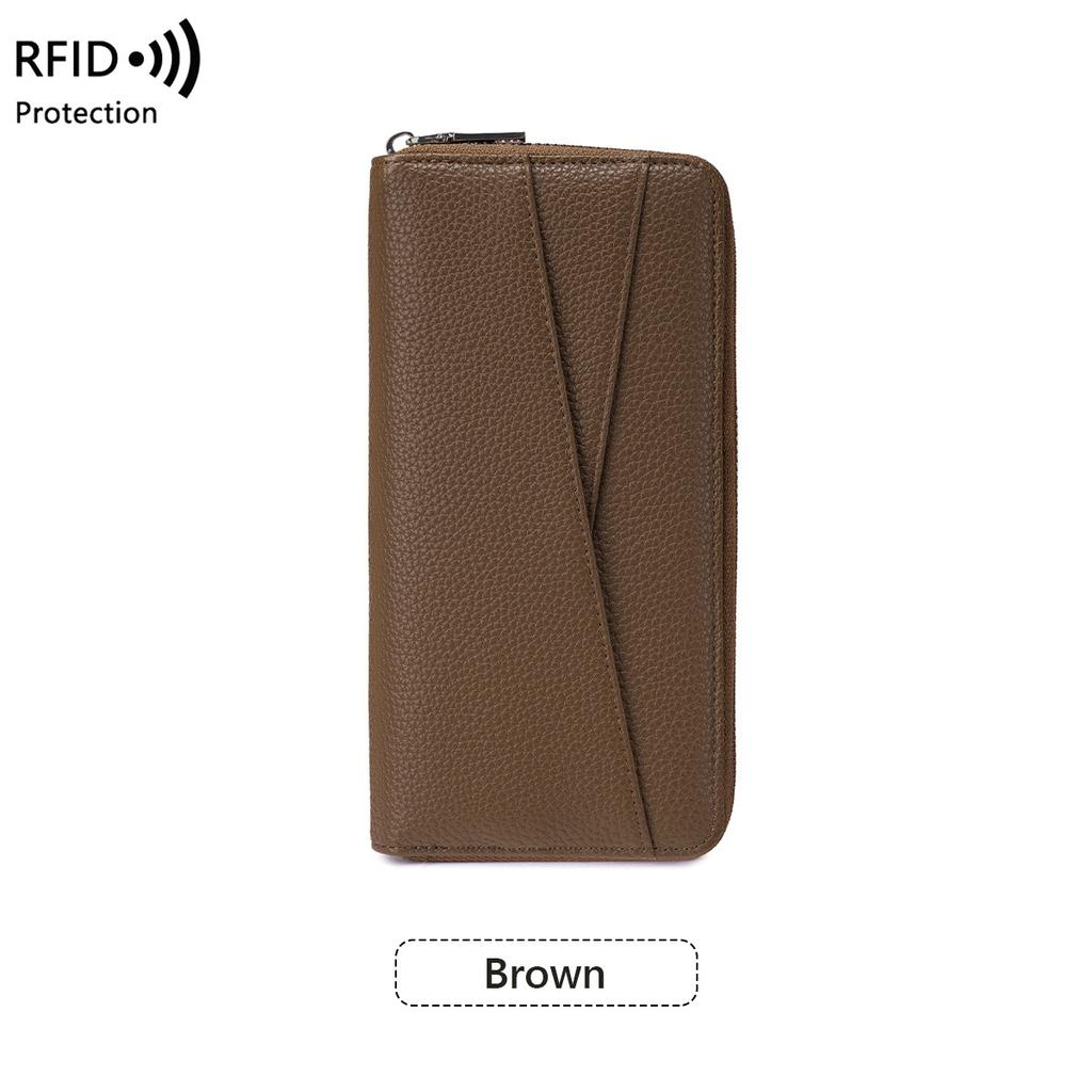 New Anti-magnetic Women's Wallet, Liwen Multi-compartment Passbook, Long Wallet, Simple and Large-capacity Clutch.