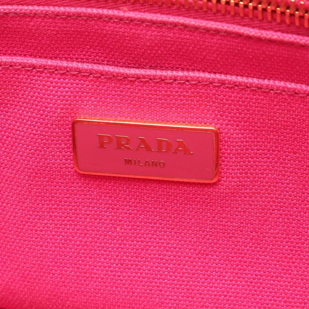 Used PRADA CANAPA Canapa Mini Tote Bag BN2439 Canvas Pink Used Women