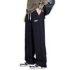 Sweatpants men's spring and autumn trendy brand loose drape straight sweatpants trendy versatile drawstring tied casual pants