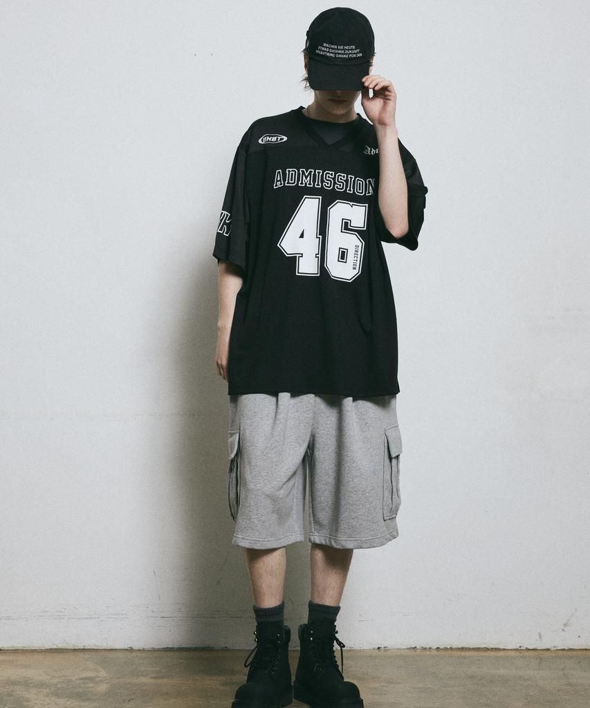 BUNKERBUSTER Mesh Rugby Jersey V-Neck Short Sleeve Tee Mq2Tu259_Black