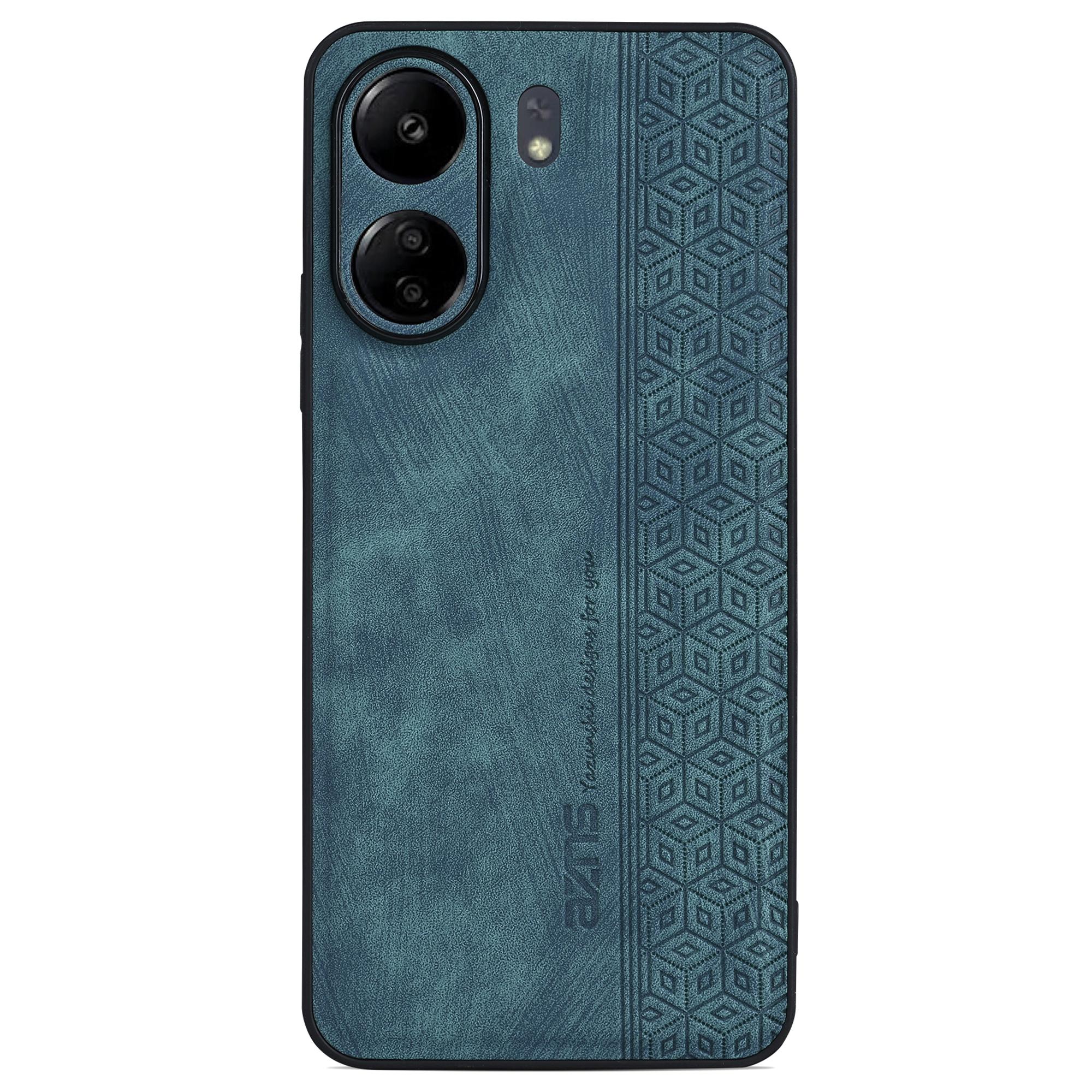 

AZNS For Xiaomi Redmi 13C 4G/Poco C65 4G Case Anti-fall PU Leather+TPU Imprint Phone Cover Green