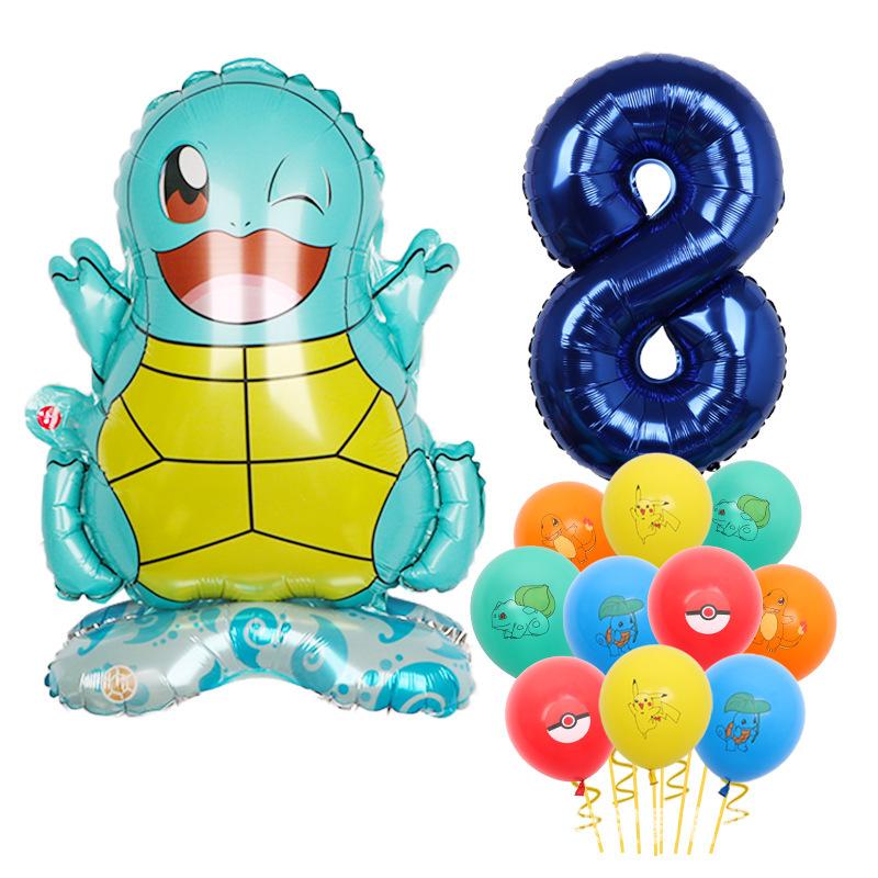 Standing Pokémon Pikachu Squirtle Child Elf Birthday Aluminum Film Printing Latex Balloon Gift