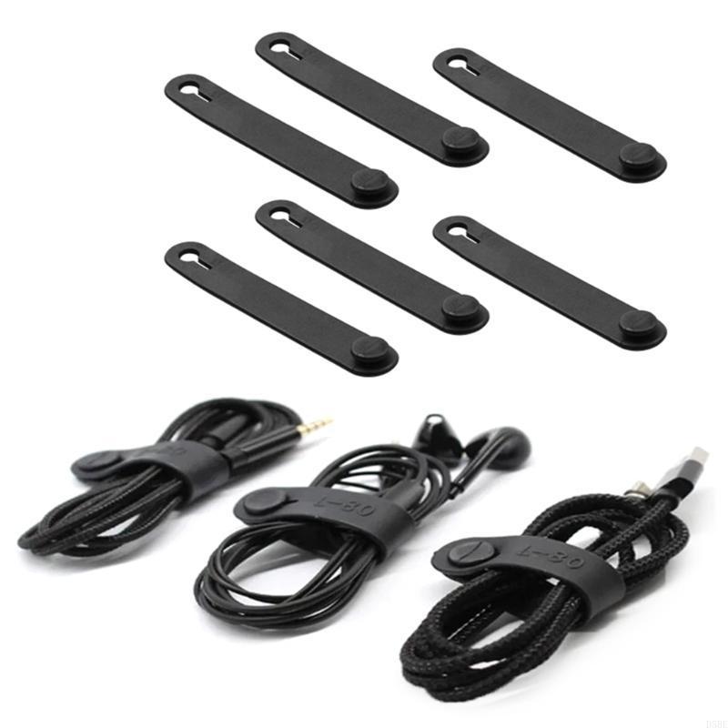 D5BE Rubber Straps Wire Cable Ties Organizers Rubber Cord Clip Reble for Motorbike