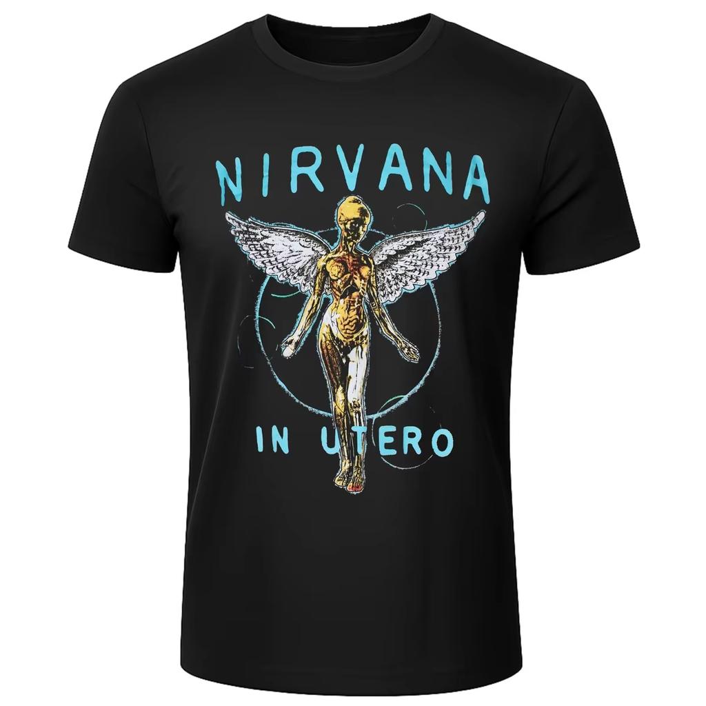 2026 Top Nirvana Gráfico Marca de Moda de Lujo Unisex Verano Manga Corta Algodón Camiseta para Mujeres y Hombres