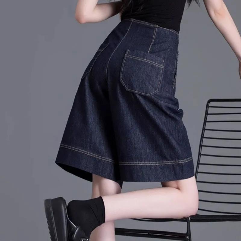 Ladies Short Jeans Spring Autumn Loose Women's Denim Straight Pant Be All-match Leisure Lady Cowboy Trousers