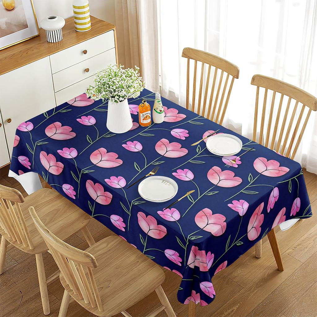 Floral Tablecloth Rectangular Floral Plant Natural Landscape Decor Tablecloth Decorations for Home Kitchen Dining Room Banquet