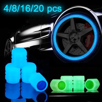 Svítící krytky ventilů pro pneumatiku Fluorescenční kryt dříku pneumatiky Noční žhavení kryt dříku ventilu Trysky Lehký kryt ventilku pro automobilový motocykl