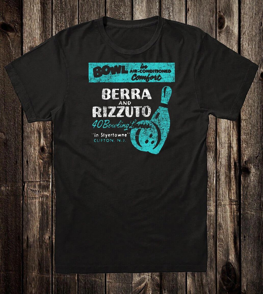 Retro Travel T-Shirt Vtg Art Souvenir Berra and Rizzuto Bowling Alley Clifton NJ S