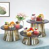 Gold Dessert Table Decorations Display Show Stand Buffet Wedding Banquet Tea Break Table Fruit Platter Cake Round Dessert Tray